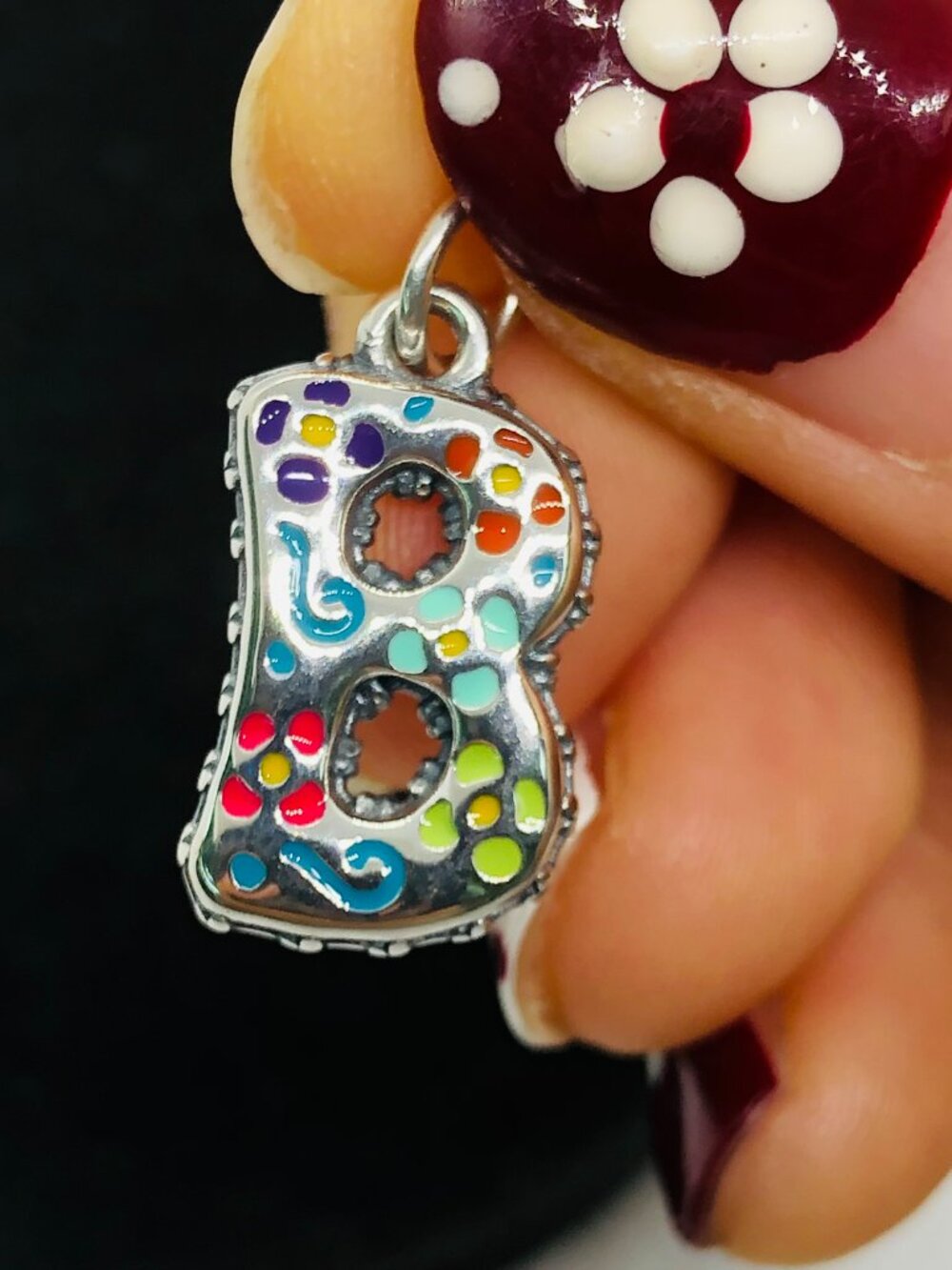 James Avery Enamel Consuela Floral Initial Charm Letter B Dangle Charm